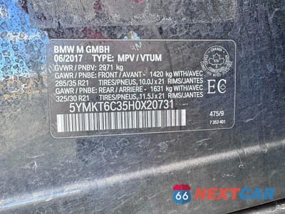 Zdjęcie 10 z 10 samochodu: 2017 BMW X5 M VIN:5YMKT6C35H0X20731 - miniatura