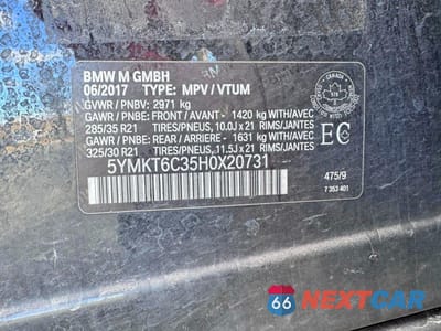 Zdjęcie 10 z 10 samochodu: 2017 BMW X5 M VIN:5YMKT6C35H0X20731 - miniatura