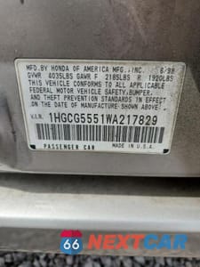 Zdjęcie 13 z 13 samochodu: 1998 HONDA ACCORD EX VIN:1HGCG5551WA217829 - miniatura