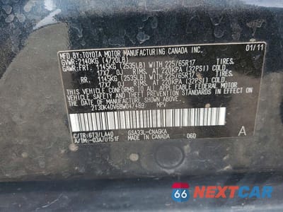 Zdjęcie 13 z 13 samochodu: 2011 TOYOTA RAV4 LIMITED VIN:2T3DK4DV6BW047489 - miniatura