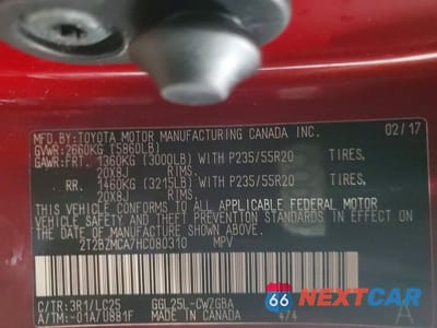 Zdjęcie 12 z 12 samochodu: 2017 LEXUS RX 350 F SPORT VIN:2T2BZMCA7HC080310 - miniatura