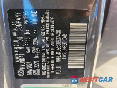 Zdjęcie 12 z 12 samochodu: 2025 HYUNDAI ELANTRA SEL SPORT VIN:KMHLM4DG5SU932430 - miniatura