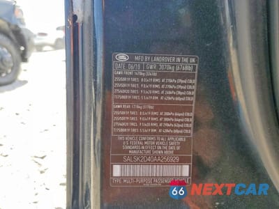 Zdjęcie 13 z 13 samochodu: 2010 LAND ROVER RANGE ROVER SPORT LUX VIN:SALSK2D40AA256929 - miniatura