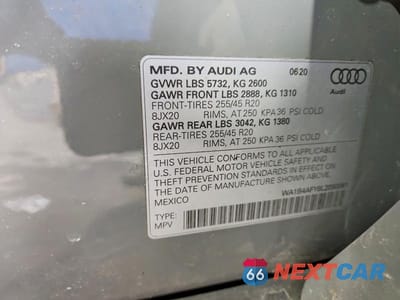 Zdjęcie 13 z 13 samochodu: 2020 AUDI SQ5 PREMIUM PLUS VIN:WA1B4AFY8L2090081 - miniatura
