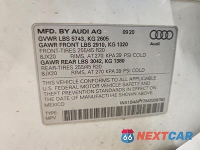 Zdjęcie 13 z 13 samochodu: 2021 AUDI SQ5 PREMIUM PLUS VIN:WA1B4AFY7M2009783 - miniatura