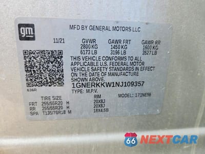 Zdjęcie 13 z 13 samochodu: 2022 CHEVROLET TRAVERSE PREMIER VIN:1GNERKKW1NJ109357 - miniatura