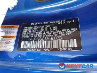Zdjęcie 12 z 12 samochodu: 2015 SUBARU BRZ 2.0 LIMITED VIN:JF1ZCAC12F9600053 - miniatura