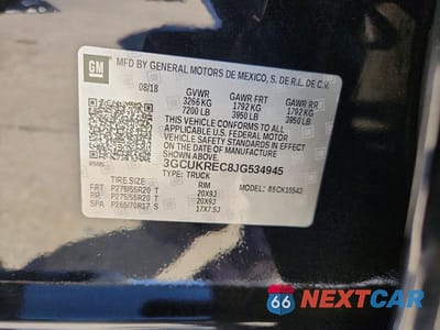 Zdjęcie 12 z 12 samochodu: 2018 CHEVROLET SILVERADO K1500 LT VIN:3GCUKREC8JG534945 - miniatura