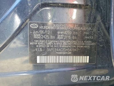 Zdjęcie 12 z 12 samochodu: 2013 HYUNDAI SONATA GLS VIN:5NPEB4AC2DH541947 - miniatura