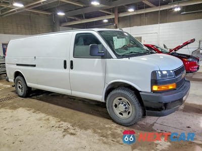 Czwarte zdjęcie samochodu z boku: 2023 CHEVROLET EXPRESS 3500 EXT CARGO VAN VIN:1GCZGHFP1P1101574 - miniatura