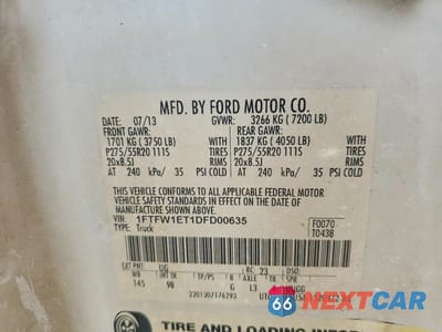 Zdjęcie 12 z 12 samochodu: 2013 FORD F150 SUPERCREW VIN:1FTFW1ET1DFD00635 - miniatura