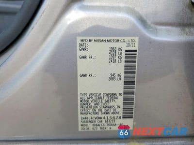 Zdjęcie 12 z 12 samochodu: 2021 NISSAN ALTIMA 2.5 SR VIN:1N4BL4CV0MN415428 - miniatura