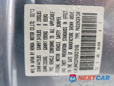 Zdjęcie 12 z 12 samochodu: 2013 ACURA TSX TECH VIN:JH4CU2F60DC010166 - miniatura