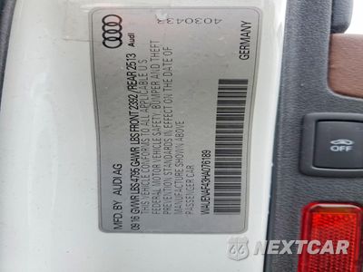 Zdjęcie 12 z 13 samochodu: 2017 AUDI A4 PREMIUM PLUS VIN:WAUENAF43HA076189 - miniatura