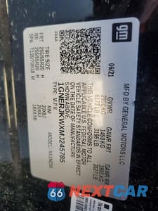Zdjęcie 14 z 14 samochodu: 2021 CHEVROLET TRAVERSE RS VIN:1GNERJKWXMJ245785 - miniatura