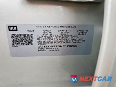 Zdjęcie 13 z 13 samochodu: 2022 CHEVROLET MALIBU LT VIN:1G1ZD5ST5NF123256 - miniatura