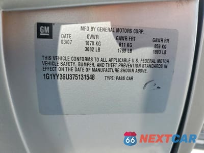 Zdjęcie 13 z 13 samochodu: 2007 CHEVROLET CORVETTE VIN:1G1YY36U375131548 - miniatura