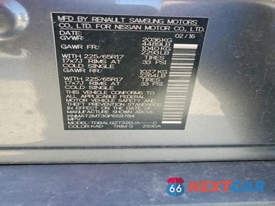 Zdjęcie 13 z 13 samochodu: 2016 NISSAN ROGUE SV VIN:KNMAT2MT3GP659784 - miniatura