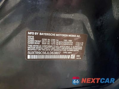Zdjęcie 12 z 12 samochodu: 2018 BMW X3 XDRIVE30I VIN:5UXTR9C56JLD63807 - miniatura