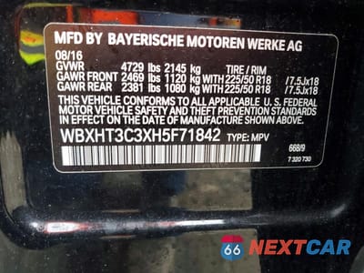 Zdjęcie 14 z 14 samochodu: 2017 BMW X1 VIN:WBXHT3C3XH5F71842 - miniatura