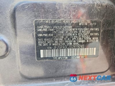 Zdjęcie 13 z 13 samochodu: 2013 SUBARU XV CROSSTREK 2.0 LIMITED VIN:JF2GPAGC2D2839241 - miniatura