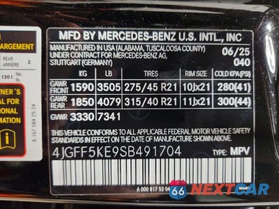 Zdjęcie 14 z 14 samochodu: 2025 MERCEDES-BENZ GLS 450 4MATIC VIN:4JGFF5KE9SB491704 - miniatura