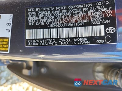 Zdjęcie 12 z 12 samochodu: 2013 TOYOTA PRIUS TWO VIN:JTDKN3DU0D5611549 - miniatura