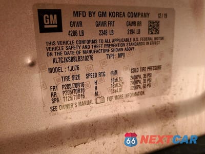 Zdjęcie 13 z 13 samochodu: 2020 CHEVROLET TRAX LS VIN:KL7CJKSB8LB310276 - miniatura