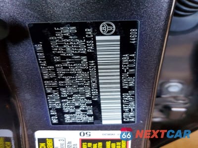 Zdjęcie 12 z 12 samochodu: 2019 TOYOTA CAMRY HYBRID LE VIN:4T1B31HK3KU005244 - miniatura