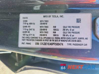 Zdjęcie 12 z 12 samochodu: 2023 TESLA MODEL 3 VIN:5YJ3E1EA6PF508474 - miniatura