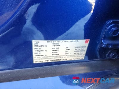Zdjęcie 12 z 12 samochodu: 2016 TESLA MODEL S VIN:5YJSA1E27GF174729 - miniatura