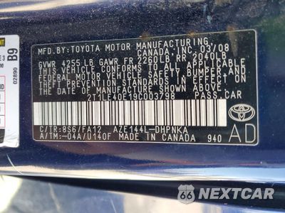 Zdjęcie 12 z 13 samochodu: 2009 TOYOTA MATRIX S VIN:2T1LE40E19C003798 - miniatura