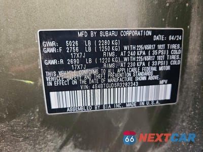 Zdjęcie 12 z 12 samochodu: 2024 SUBARU OUTBACK WILDERNESS VIN:4S4BTGUD5R3282343 - miniatura