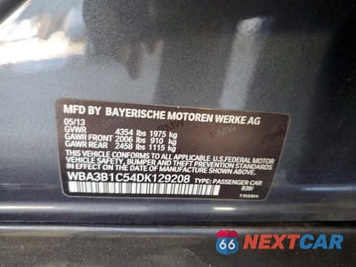Zdjęcie 12 z 12 samochodu: 2013 BMW 320 I VIN:WBA3B1C54DK129208 - miniatura