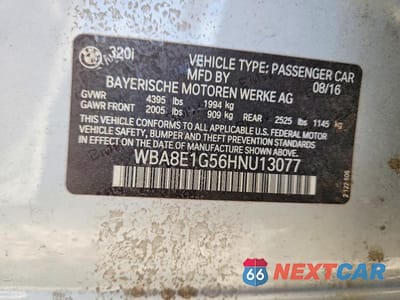 Zdjęcie 12 z 12 samochodu: 2017 BMW 320 I VIN:WBA8E1G56HNU13077 - miniatura