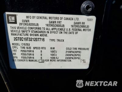Zdjęcie 12 z 12 samochodu: 2002 GMC NEW SIERRA C1500 VIN:2GTEC19T321207716 - miniatura