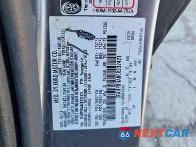 Zdjęcie 13 z 13 samochodu: 2012 FORD FUSION SE VIN:3FAHP0HA8CR332421 - miniatura
