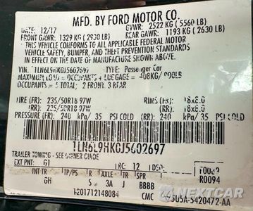 Zdjęcie 10 z 10 samochodu: 2018 LINCOLN CONTINENTAL VIN:1LN6L9HK0J5602697 - miniatura