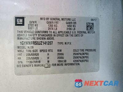 Zdjęcie 13 z 13 samochodu: 2018 CADILLAC XT5 PREMIUM LUXURY VIN:1GYKNFRS0JZ141207 - miniatura
