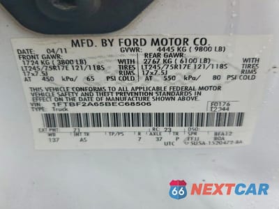 Zdjęcie 12 z 12 samochodu: 2011 FORD F250 SUPER DUTY VIN:1FTBF2A65BEC68506 - miniatura