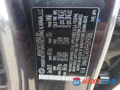 Zdjęcie 13 z 13 samochodu: 2023 HYUNDAI TUCSON BLUE SE VIN:5NMJECAE4PH289086 - miniatura