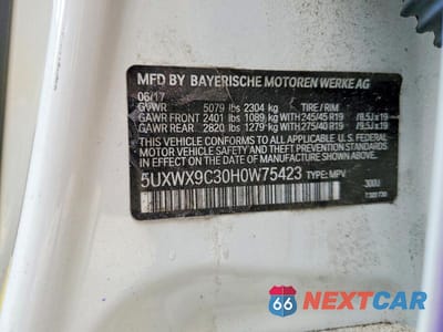 Zdjęcie 12 z 12 samochodu: 2017 BMW X3 XDRIVE28I VIN:5UXWX9C30H0W75423 - miniatura