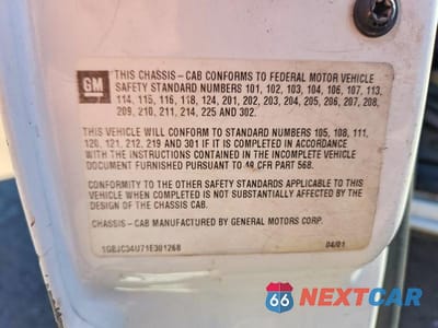 Zdjęcie 10 z 10 samochodu: 2001 CHEVROLET SILVERADO C3500 VIN:1GBJC34U71E301268 - miniatura