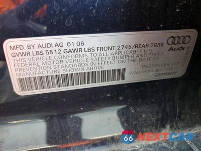 Zdjęcie 12 z 12 samochodu: 2006 AUDI A6 AVANT QUATTRO VIN:WAUKH74F36N134647 - miniatura