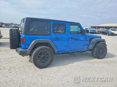 Trzecie zdjęcie samochodu z tyłu: 2021 JEEP WRANGLER UNLIMITED SPORT VIN:1C4HJXDN9MW685651 - miniatura