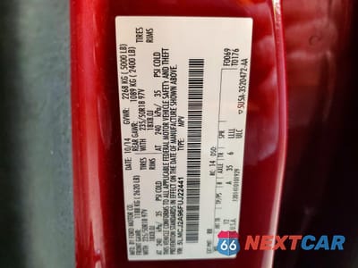 Zdjęcie 13 z 13 samochodu: 2015 LINCOLN MKC VIN:5LMCJ2A96FUJ22441 - miniatura