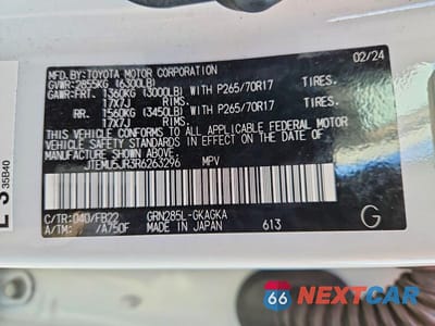 Zdjęcie 13 z 13 samochodu: 2024 TOYOTA 4RUNNER SR5 VIN:JTEMU5JR3R6263296 - miniatura