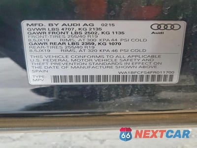 Zdjęcie 13 z 13 samochodu: 2015 AUDI Q3 PREMIUM PLUS VIN:WA1BFCFS4FR011700 - miniatura