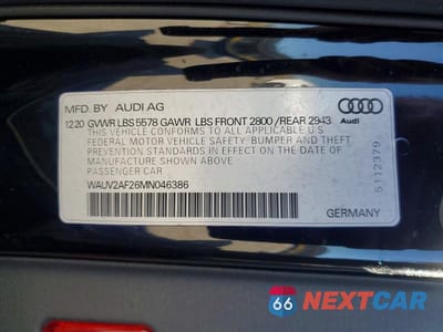 Zdjęcie 12 z 12 samochodu: 2021 AUDI A7 PRESTIGE S-LINE VIN:WAUV2AF26MN046386 - miniatura