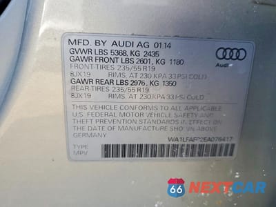 Zdjęcie 12 z 12 samochodu: 2014 AUDI Q5 PREMIUM PLUS VIN:WA1LFAFP2EA076417 - miniatura